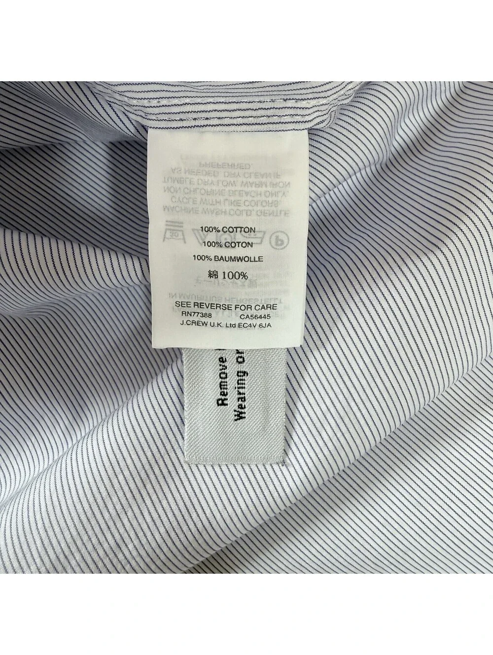 J.Crew Ludlow Slim Fit Dress Shirt Mens Size Large Blue  White Stripe